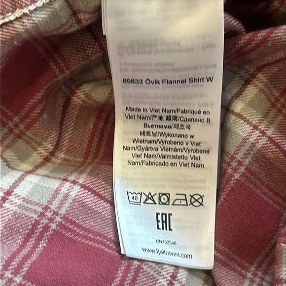 Fjallraven sz XS Ovik Flannel Shirt mesa purple (dusty red) plaid NWT New cond - Picture 9 of 9